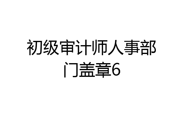 初级审计师人事部门盖章6