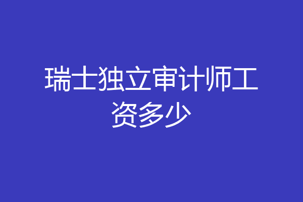 瑞士独立审计师工资多少