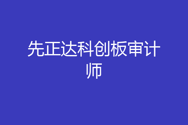 先正达科创板审计师
