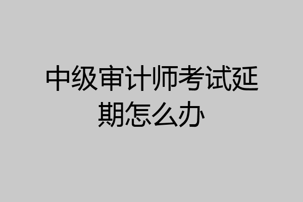 中级审计师考试延期怎么办