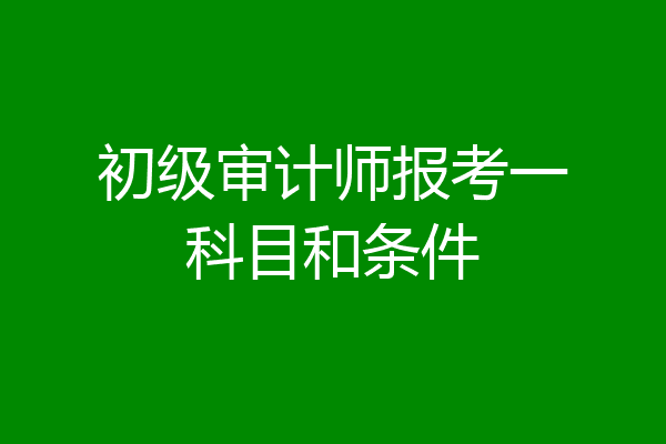 初级审计师报考一科目和条件