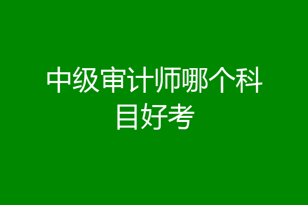 中级审计师哪个科目好考