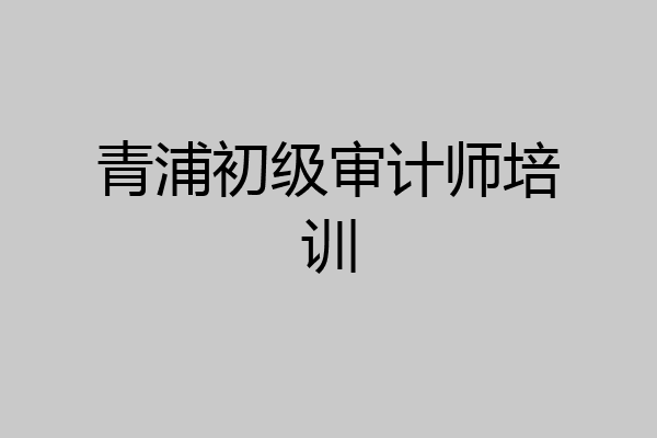 青浦初级审计师培训