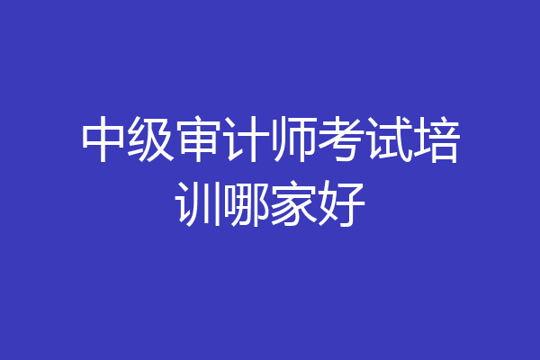 中级审计师考试培训哪家好
