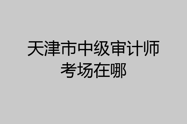 天津市中级审计师考场在哪