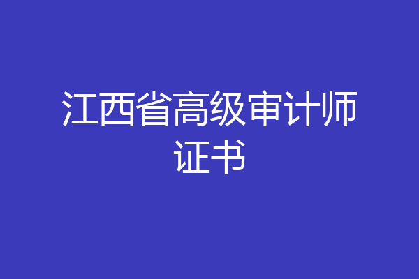 江西省高级审计师证书