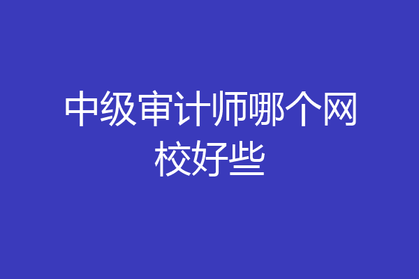 中级审计师哪个网校好些