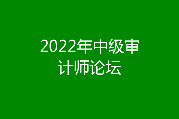 2022年中级审计师论坛