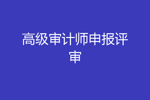 高级审计师申报评审
