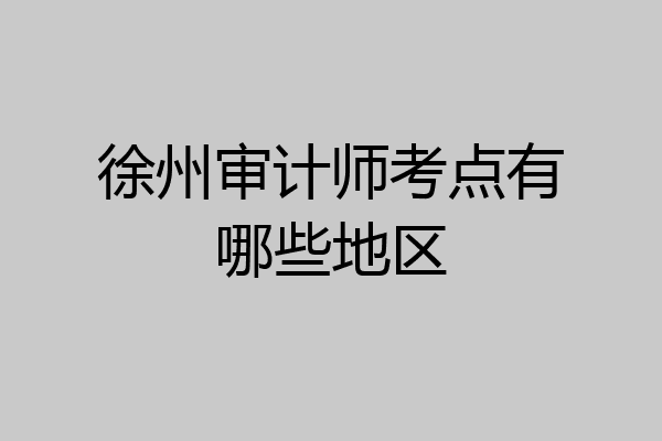 徐州审计师考点有哪些地区