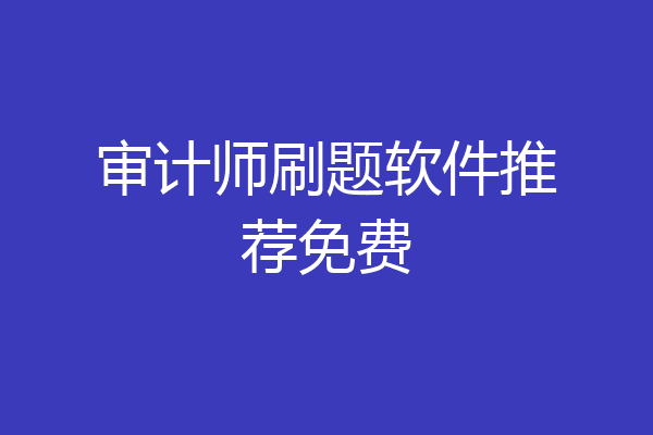 审计师刷题软件推荐免费