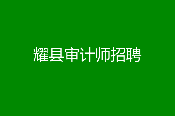 耀县审计师招聘