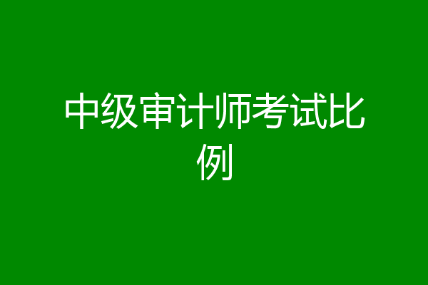 中级审计师考试比例