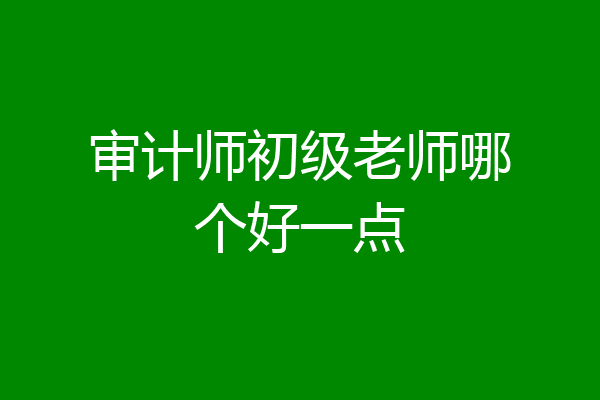 审计师初级老师哪个好一点