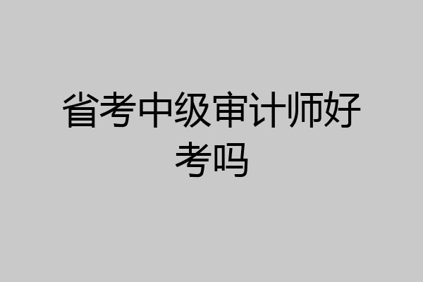 省考中级审计师好考吗