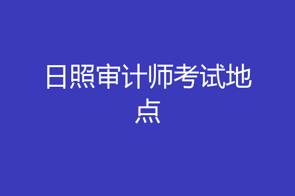 日照审计师考试地点