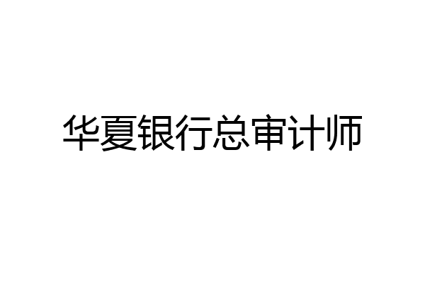 华夏银行总审计师