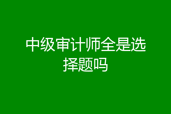 中级审计师全是选择题吗