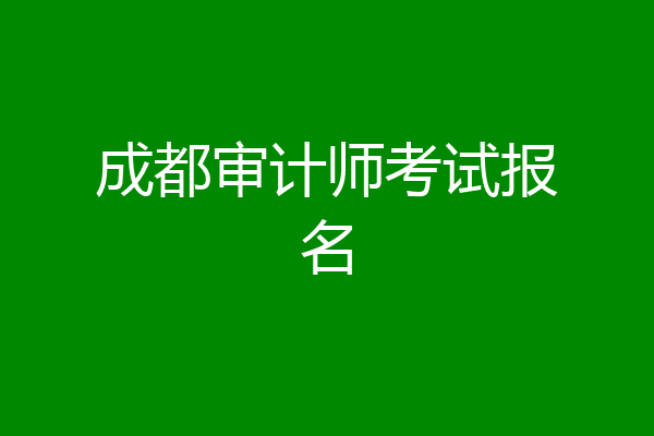 成都审计师考试报名