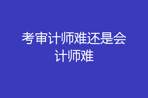 考审计师难还是会计师难
