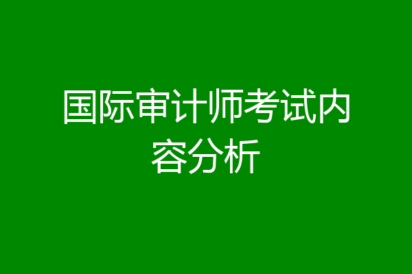 国际审计师考试内容分析