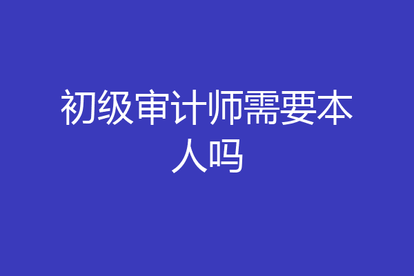 初级审计师需要本人吗