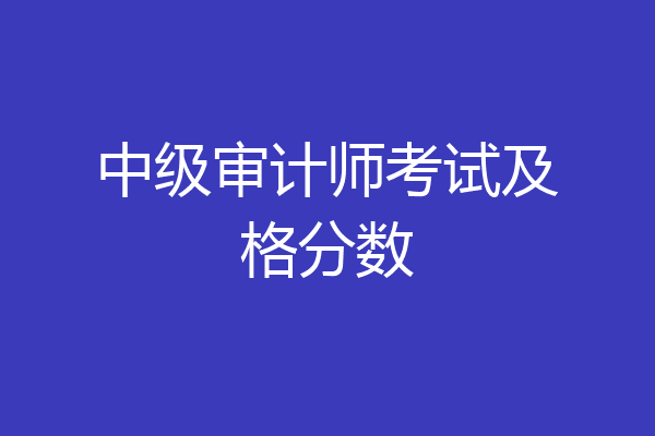 中级审计师考试及格分数