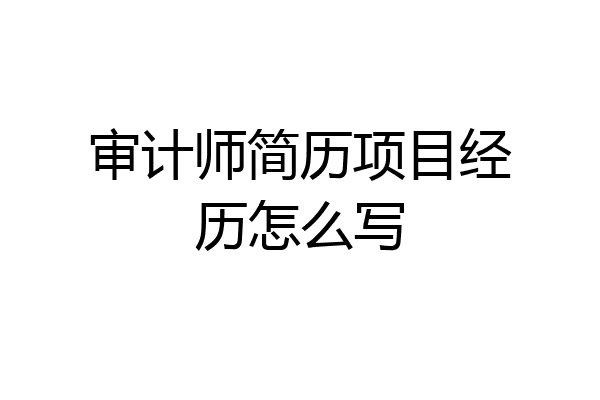 审计师简历项目经历怎么写
