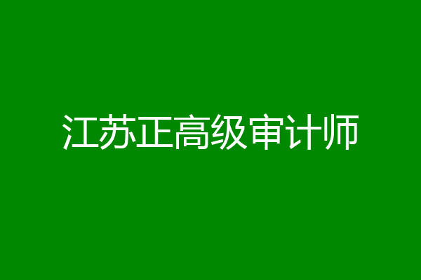 江苏正高级审计师