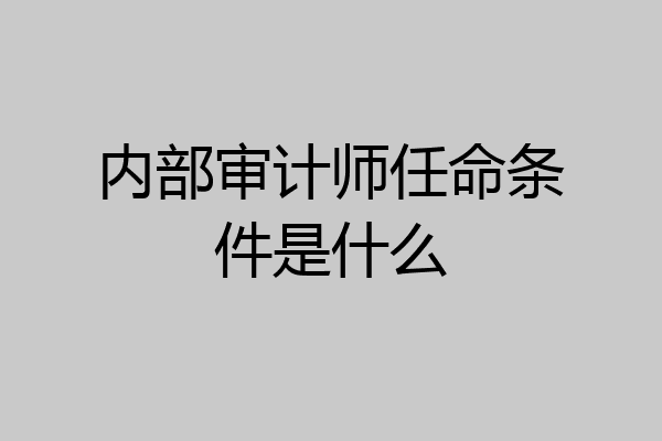 内部审计师任命条件是什么