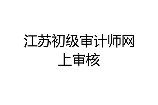 江苏初级审计师网上审核