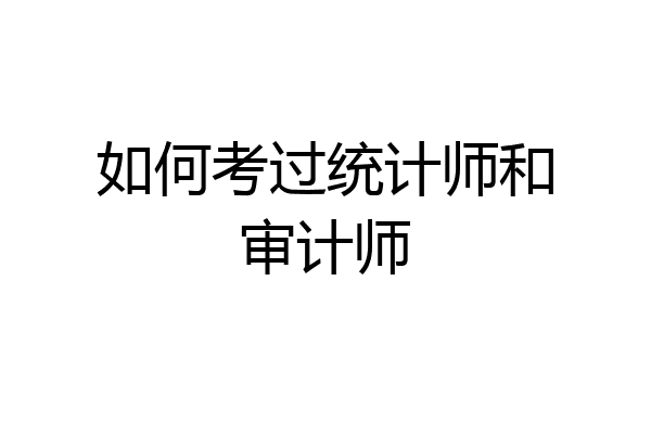 如何考过统计师和审计师