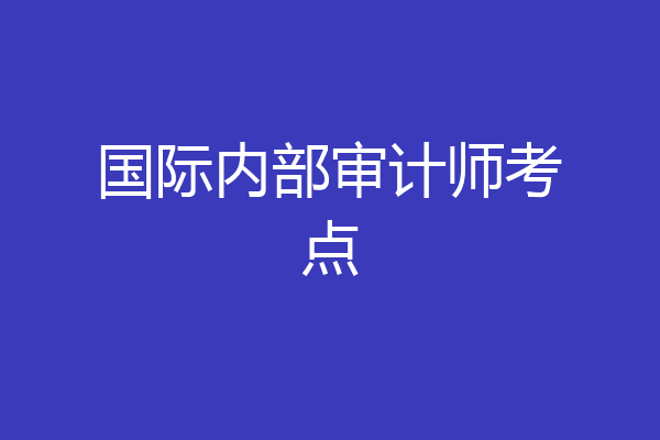 国际内部审计师考点