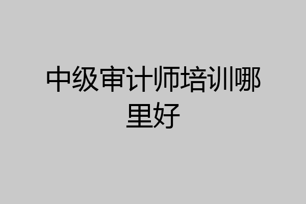 中级审计师培训哪里好