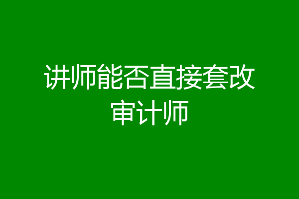 讲师能否直接套改审计师