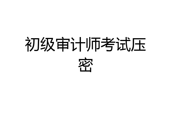 初级审计师考试压密
