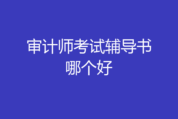 审计师考试辅导书哪个好