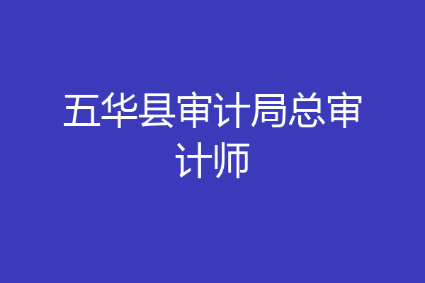五华县审计局总审计师