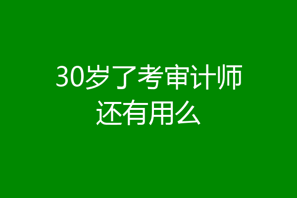 30岁了考审计师还有用么