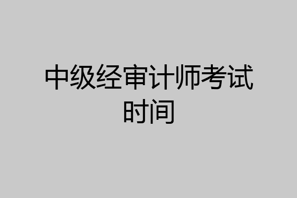 中级经审计师考试时间