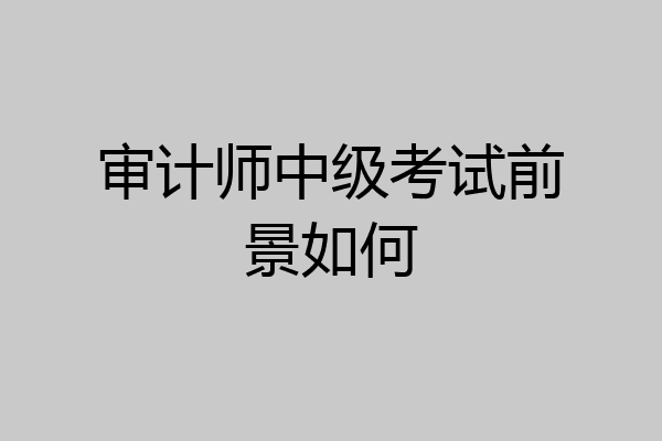 审计师中级考试前景如何