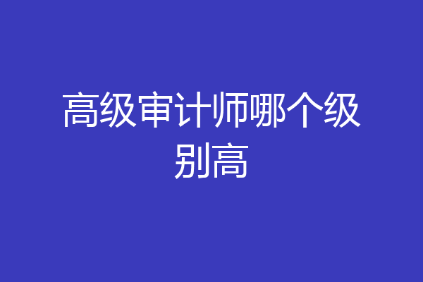 高级审计师哪个级别高