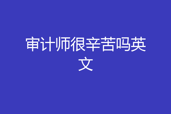 审计师很辛苦吗英文