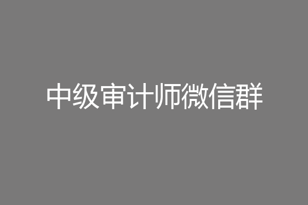 中级审计师微信群