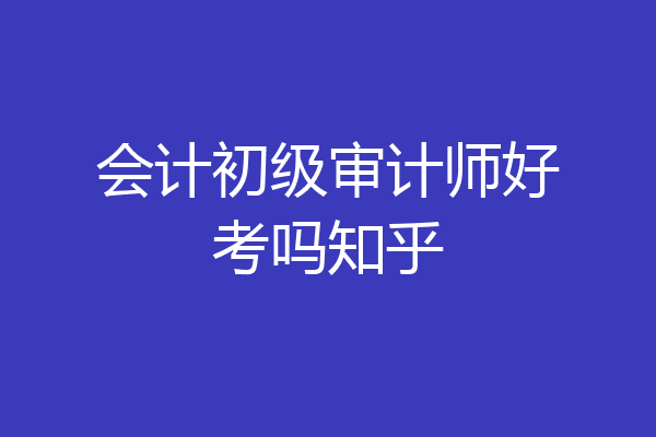 会计初级审计师好考吗知乎