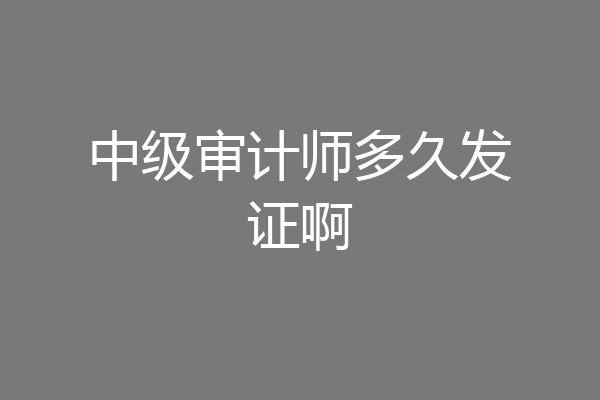 中级审计师多久发证啊