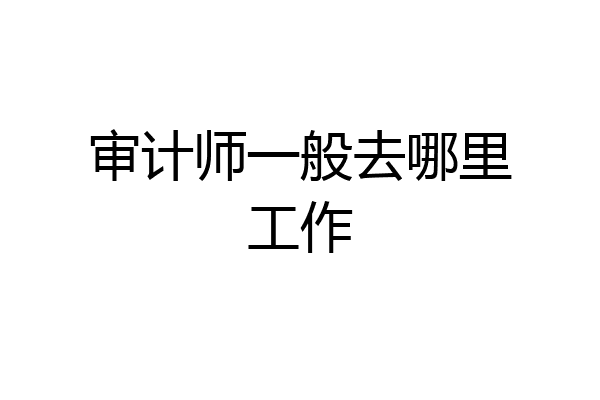 审计师一般去哪里工作