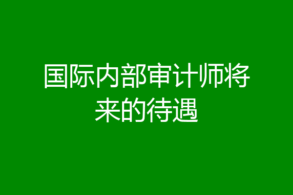 国际内部审计师将来的待遇