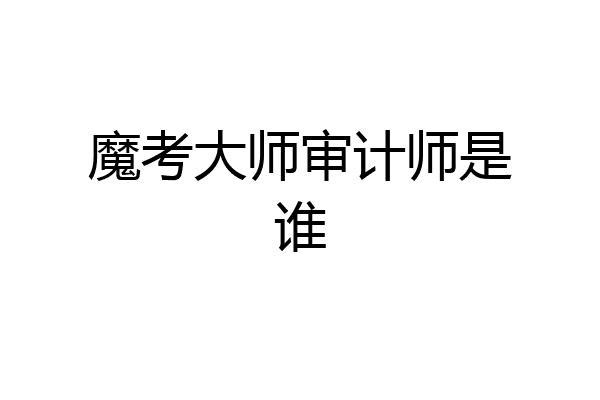 魔考大师审计师是谁