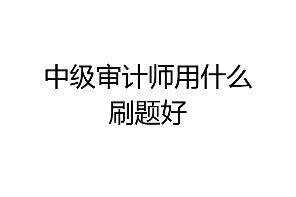 中级审计师用什么刷题好